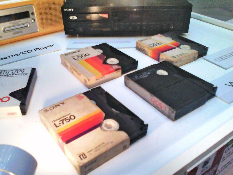 Rewinding Betamax betamax videocassettes